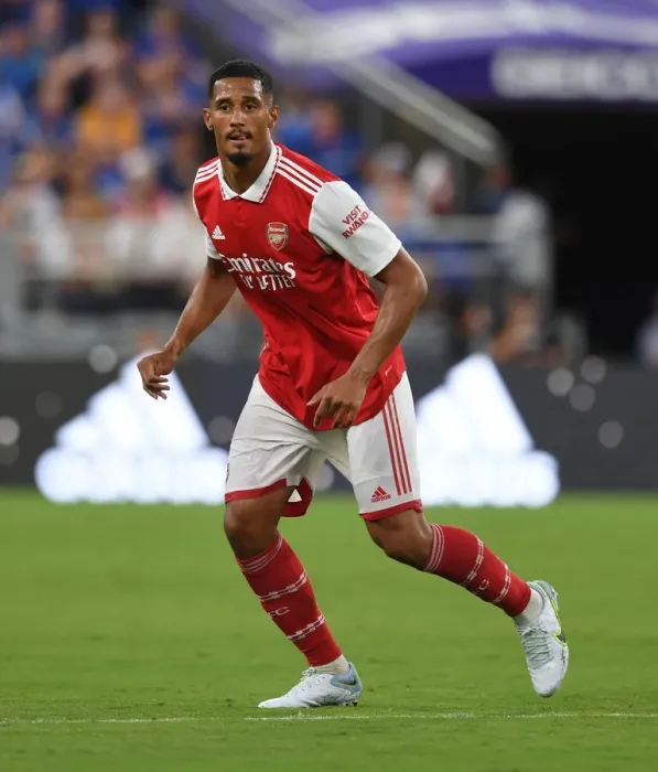 Framed Print : William Saliba Shines: Arsenal's Dominant Pre-Season Victory Over Everton in Baltimore