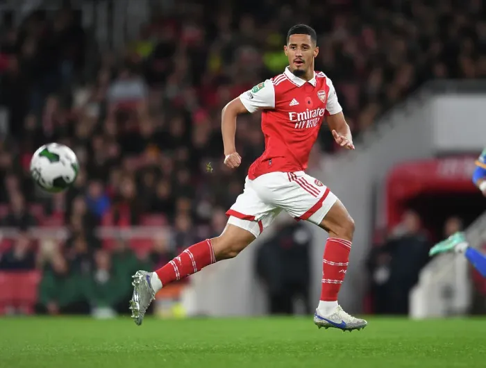 Framed Print : William Saliba Shines: Arsenal's Dominant Victory Over Brighton in Carabao Cup