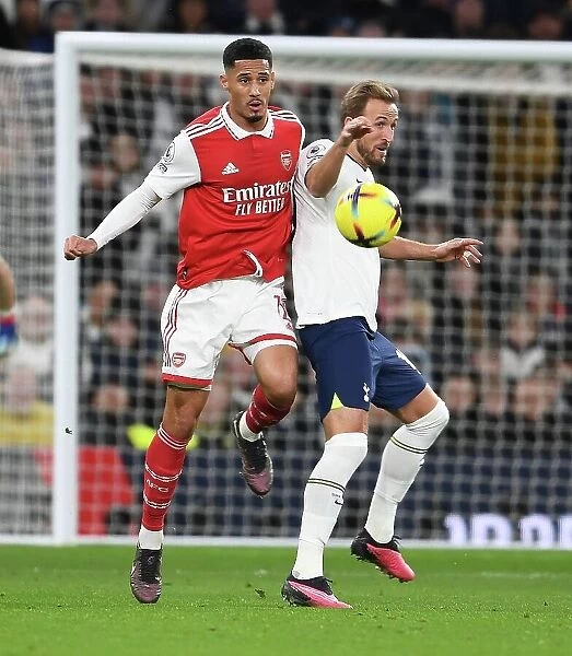 William Saliba vs. Harry Kane: Intense Battle in Tottenham Hotspur vs. Arsenal FC Premier League Clash (2022-23)