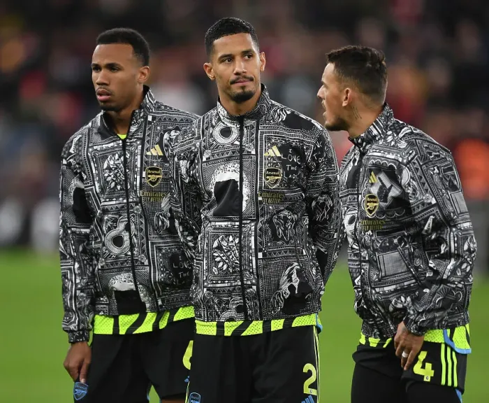 Framed Print : William Saliba's Arsenal Pre-Match Focus at Aston Villa (2023-24)