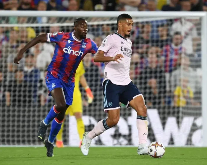 Framed Print : William Saliba's Breakthrough: Arsenal Overpower Crystal Palace in Premier League Clash (2022-23) Framed Print : William Saliba's Breakthrough: Arsenal Overpower Crystal Palace in Premier League Clash (2022-23)