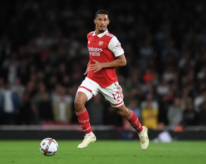 Framed Print : William Saliba's Debut: Arsenal Kicks Off Season Against Aston Villa (2022-23 Premier League)