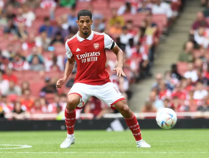 Framed Print : William Saliba's Defensive Brilliance: Arsenal's Shutout Victory Over Sevilla in the Emirates Cup, 2022