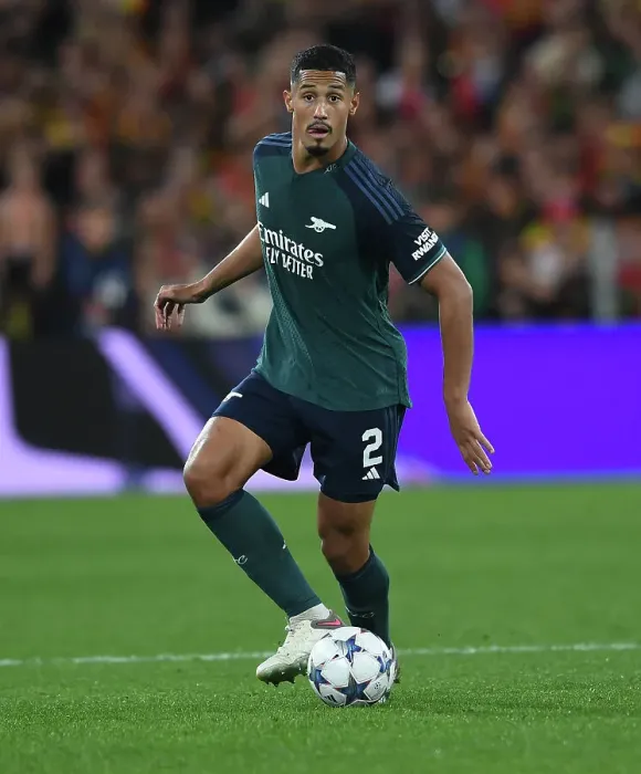 Framed Print : William Saliba's Defensive Masterclass: Arsenal's Impressive Performance in RC Lens's UEFA Champions League Showdown