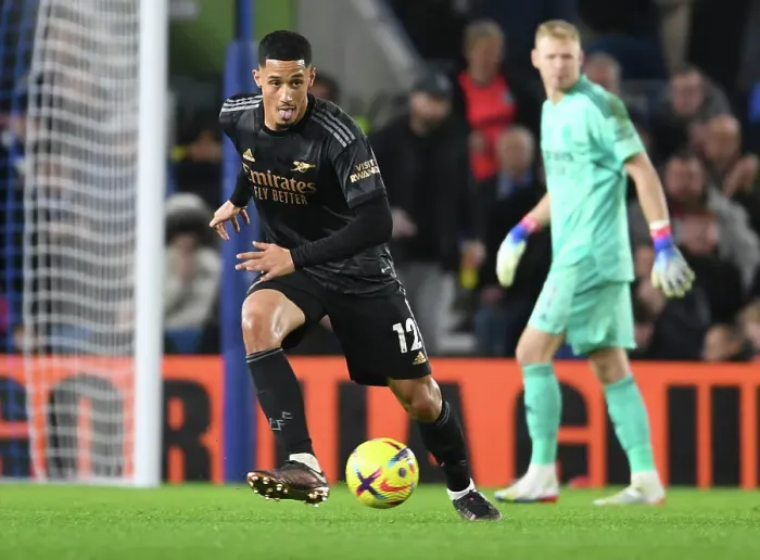 Framed Print : William Saliba's Premier League Debut: Arsenal vs. Brighton & Hove Albion (2022-23)