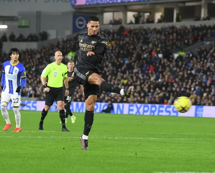 Framed Print : William Saliba's Premier League Debut: Arsenal vs. Brighton & Hove Albion (2022-23) Framed Print : William Saliba's Premier League Debut: Arsenal vs. Brighton & Hove Albion (2022-23)