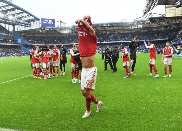 Framed Print : William Saliba's Reaction: Chelsea vs. Arsenal, Premier League 2022-23 Framed Print : William Saliba's Reaction: Chelsea vs. Arsenal, Premier League 2022-23