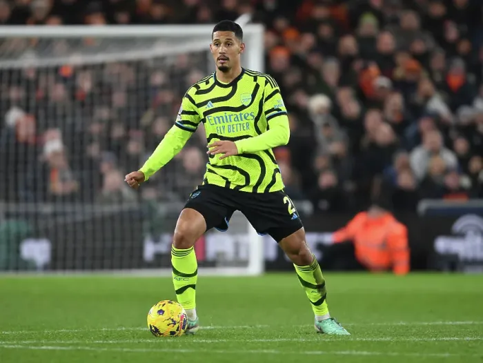 Framed Print : William Saliba's Standout Performance: Arsenal Triumphs Over Luton Town in the Premier League 2023-24