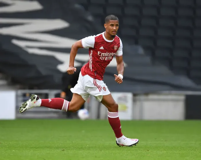 Framed Print : William Saliba's Standout Performance: Arsenal's Pre-Season Victory over MK Dons