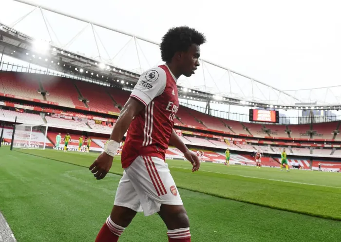 Framed Print : Willian in Action: Arsenal vs. West Bromwich Albion (2020-21) - Emirates Stadium