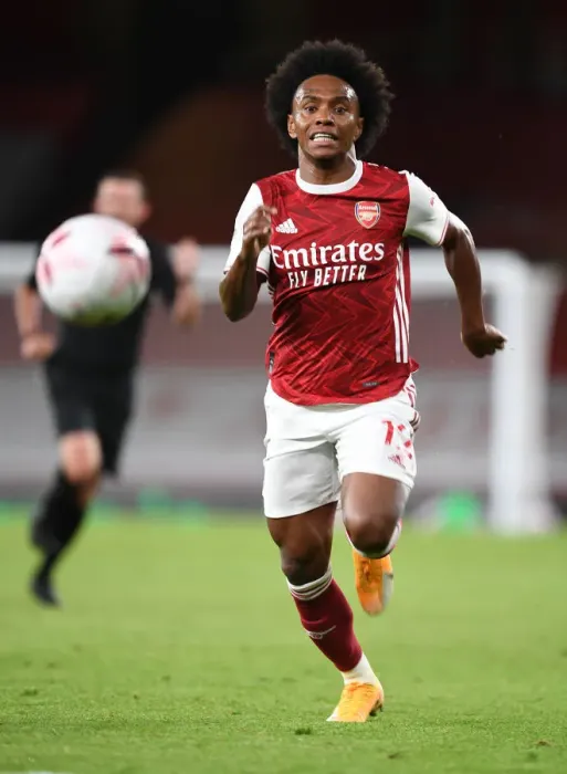 Framed Print : Willian in Action: Arsenal vs. West Ham United, Premier League 2020-21