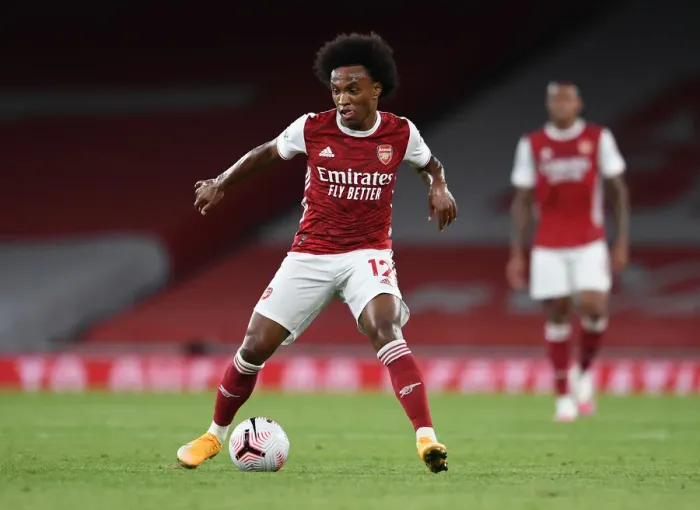 Framed Print : Willian in Action: Arsenal vs. West Ham United, Premier League 2020-21