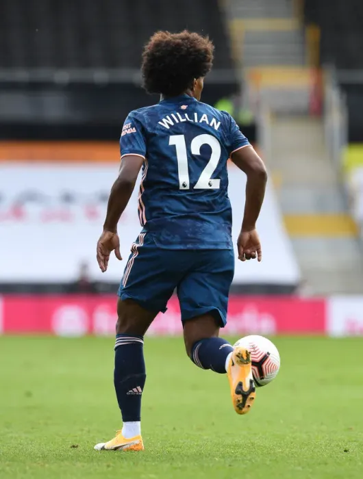 Framed Print : Willian in Action: Fulham vs. Arsenal, Premier League 2020-21 Framed Print : Willian in Action: Fulham vs. Arsenal, Premier League 2020-21