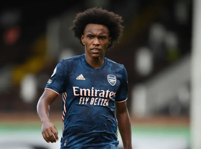 Framed Print : Willian in Action: Fulham vs. Arsenal, Premier League 2020-21