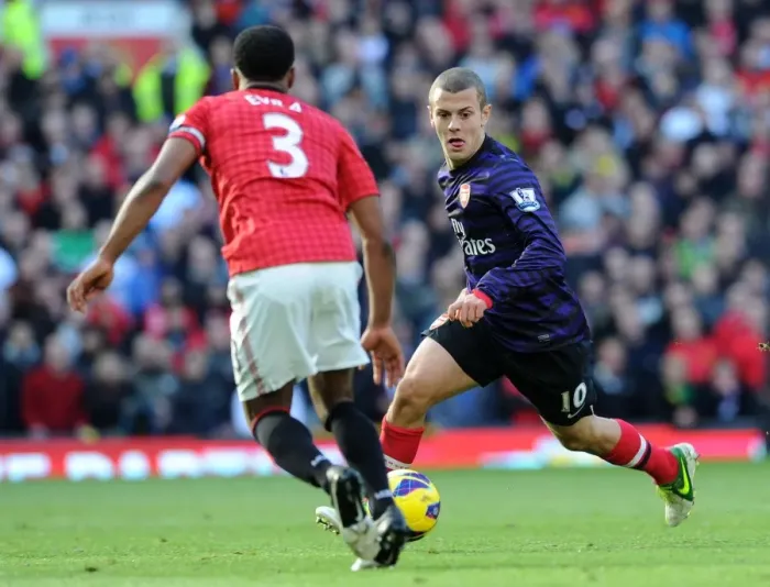 Framed Print : Wilshere vs. Evra: Battle at Old Trafford - Manchester United vs. Arsenal (2012-13)