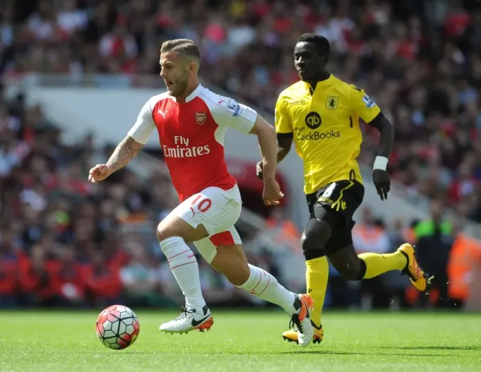 Framed Print : Wilshere vs Gana: Clash of Midfield Titans in Arsenal vs Aston Villa Premier League Battle