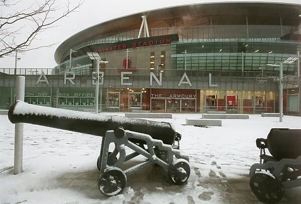 Winter's Magic at Emirates: A Football Stadium Transformed in Snow
