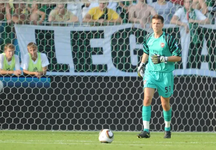 Framed Print : Wojciech Szczesny (Arsenal). Legia Warsaw 5: 6 Arsenal, Wojska Polskiego