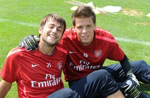 Wojciech Szczesny and Lucazs Fabianski (Arsenal). Arsenal Training Camp