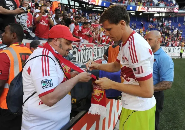 Framed Print : Wojciech Szczesny Signs Autographs for Fans after Arsenal's Pre-Season Match vs. New York Red Bulls Framed Print : Wojciech Szczesny Signs Autographs for Fans after Arsenal's Pre-Season Match vs. New York Red Bulls