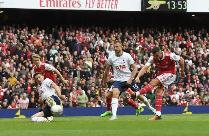 Framed Print : Xhaka Scores the Second: Arsenal vs. Tottenham, Premier League 2022-23 Framed Print : Xhaka Scores the Second: Arsenal vs. Tottenham, Premier League 2022-23