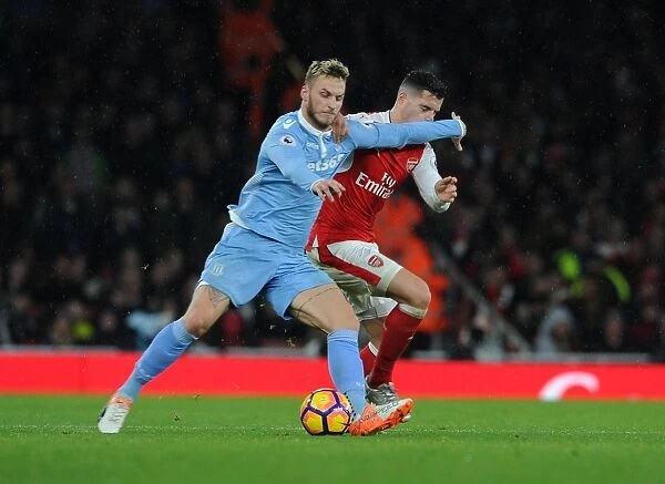 Xhaka vs Arnautovic: Battle for the Ball at Arsenal vs Stoke City (2016-17)