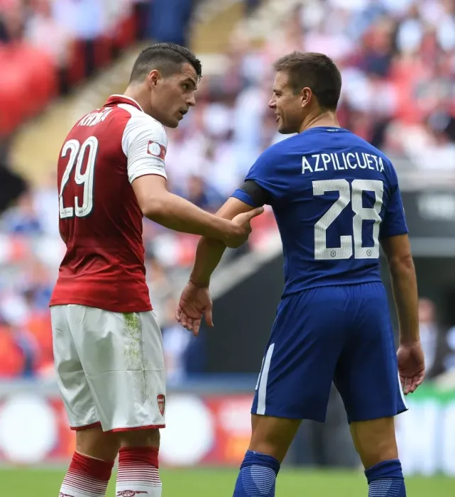 Framed Print : Xhaka vs Azpilicueta: Clash of Captains in Arsenal vs Chelsea FA Community Shield Showdown Framed Print : Xhaka vs Azpilicueta: Clash of Captains in Arsenal vs Chelsea FA Community Shield Showdown