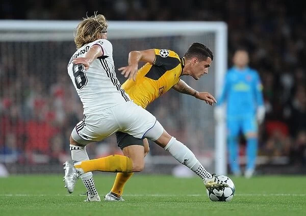 Xhaka vs. Bjarnason: Intense Clash in Arsenal's 2016-17 Champions League Battle Against Basel
