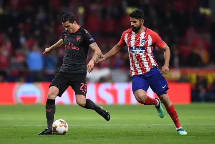 Framed Print : Xhaka vs Costa: A Europa League Semi-Final Battle