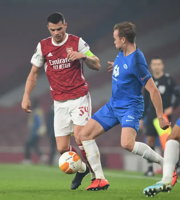 Framed Print : Xhaka vs Ellingsen: A Europa League Showdown - Arsenal vs Molde Framed Print : Xhaka vs Ellingsen: A Europa League Showdown - Arsenal vs Molde