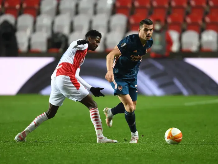 Framed Print : Xhaka vs. Olayinka Showdown: Empty Battlefield - Arsenal's Europa League Clash with Slavia Prague, Czech Republic Framed Print : Xhaka vs. Olayinka Showdown: Empty Battlefield - Arsenal's Europa League Clash with Slavia Prague, Czech Republic