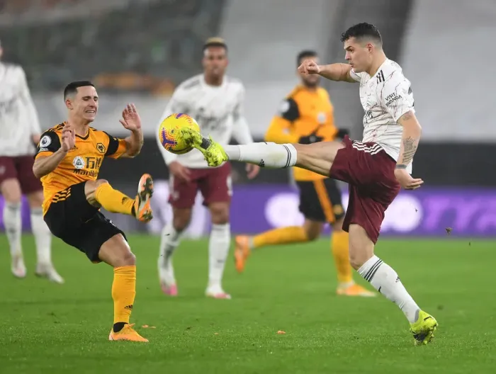 Framed Print : Xhaka vs. Podence: Intense Battle at the Molineux - Wolverhampton Wanderers vs. Arsenal, Premier League 2020-21 Framed Print : Xhaka vs. Podence: Intense Battle at the Molineux - Wolverhampton Wanderers vs. Arsenal, Premier League 2020-21