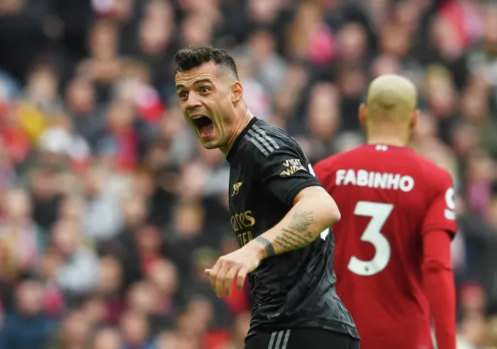 Framed Print : Xhaka's Delight: Arsenal's Comeback Victory over Liverpool in the 2022-23 Premier League Framed Print : Xhaka's Delight: Arsenal's Comeback Victory over Liverpool in the 2022-23 Premier League