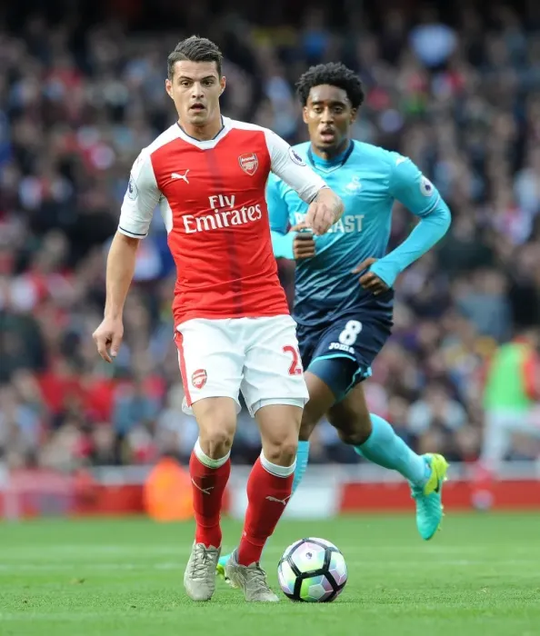 Framed Print : Xhaka's Determination: Arsenal vs Swansea City Tussle in Premier League Framed Print : Xhaka's Determination: Arsenal vs Swansea City Tussle in Premier League