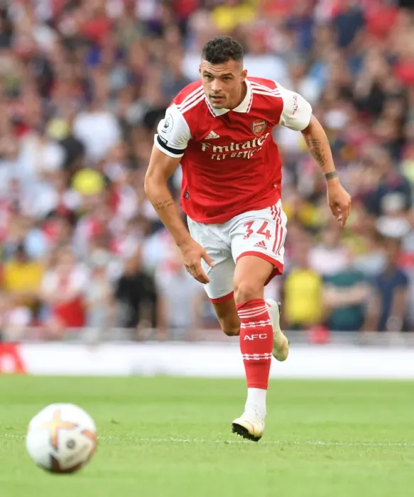 Framed Print : Xhaka's Dominance: Arsenal Kicks Off 2022-23 Premier League with Victory over Fulham