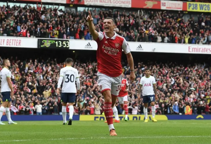 Framed Print : Xhaka's Hat-Trick: Arsenal's Thrilling Victory Over Tottenham in the Premier League (2022-23) Framed Print : Xhaka's Hat-Trick: Arsenal's Thrilling Victory Over Tottenham in the Premier League (2022-23)