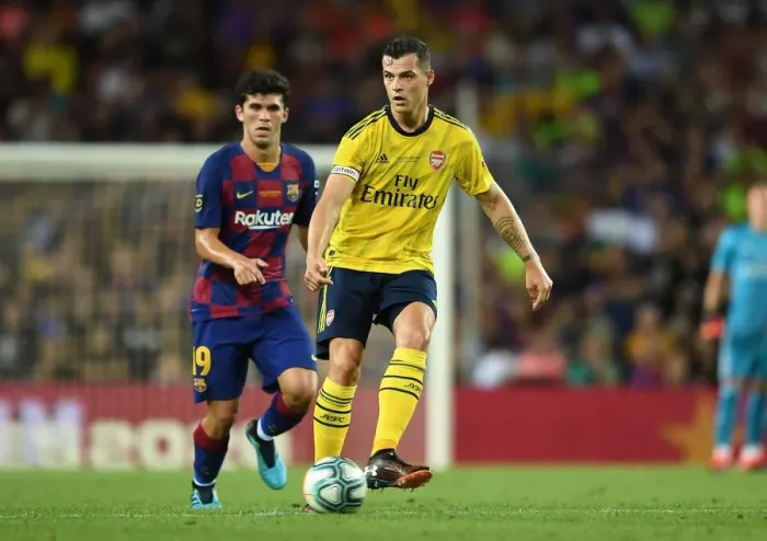 Framed Print : Xhaka's Performance: Arsenal vs. FC Barcelona, 2019 - The Pre-Season Showdown in Barcelona Framed Print : Xhaka's Performance: Arsenal vs. FC Barcelona, 2019 - The Pre-Season Showdown in Barcelona