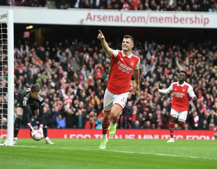 Framed Print : Xhaka's Stunner: Arsenal's Dramatic 4-Goal Comeback Against Leeds United (2022-23) Framed Print : Xhaka's Stunner: Arsenal's Dramatic 4-Goal Comeback Against Leeds United (2022-23)