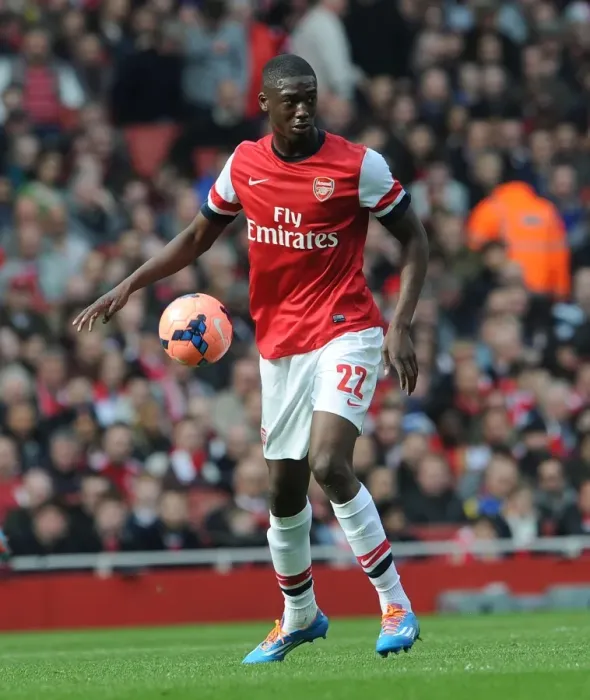 Framed Print : Yaya Sanogo in Action: Arsenal vs Everton, FA Cup Quarter-Final