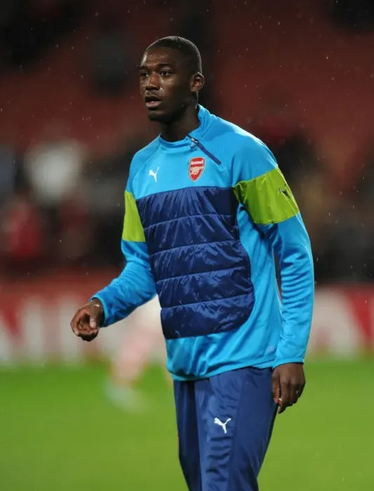 Framed Print : Yaya Sanogo (Arsenal). Arsenal 3: 3 Anderlecht. UEFA Champions League. Group D. Emirates Stadium