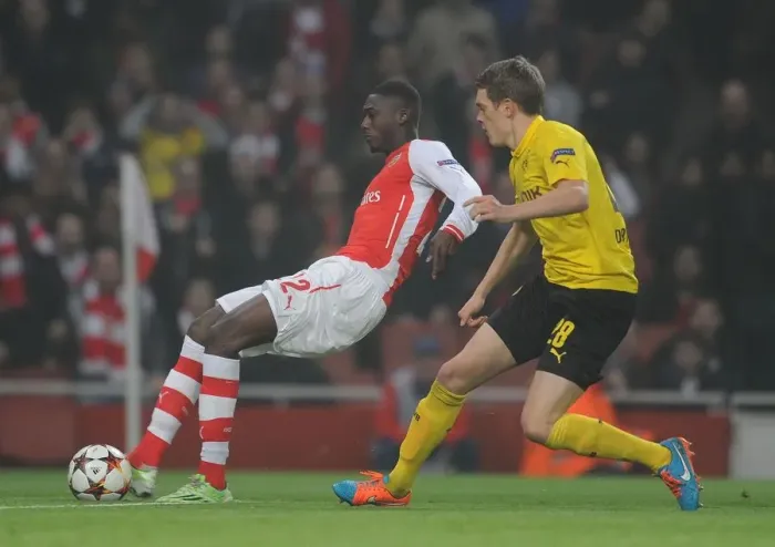 Framed Print : Yaya Sanogo Scores the Opener: Arsenal vs. Borussia Dortmund, UEFA Champions League, 2014 Framed Print : Yaya Sanogo Scores the Opener: Arsenal vs. Borussia Dortmund, UEFA Champions League, 2014