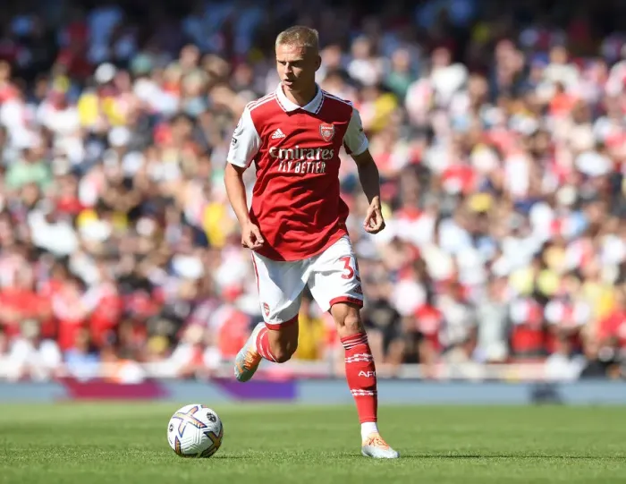 Framed Print : Zinchenko in Action: Arsenal vs. Leicester City, Premier League 2022-23