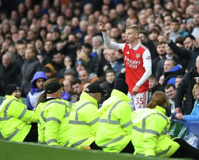 Framed Print : Zinchenko in Action: Everton vs. Arsenal, Premier League 2023 Framed Print : Zinchenko in Action: Everton vs. Arsenal, Premier League 2023