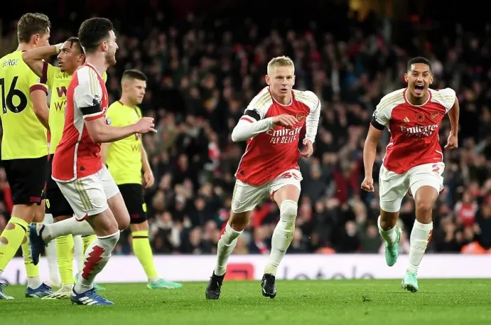 Framed Print : Zinchenko Scores Third: Arsenal Cruises Past Burnley in 2023-24 Premier League