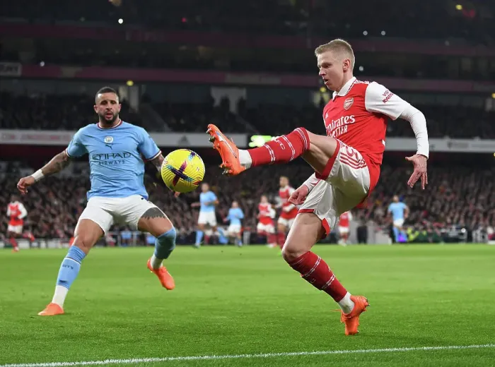 Framed Print : Zinchenko Shines: Arsenal Stuns Manchester City in Premier League Showdown (2022-23)