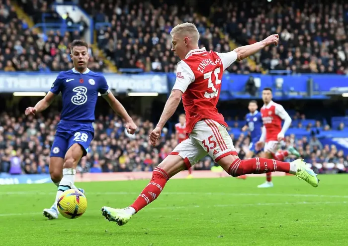 Framed Print : Zinchenko vs. Chelsea: Battle of the Premier League Titans (2022-23) Framed Print : Zinchenko vs. Chelsea: Battle of the Premier League Titans (2022-23)