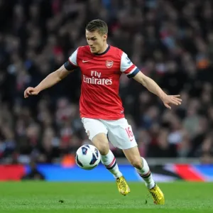 Aarom Ramsey (Arsenal). Arsenal 0: 0 Everton. Barclays Premier League. Emirates Stadium, 16 / 4 / 13
