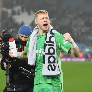 Aaron Ramsdale Print - Premier League Match Celebration