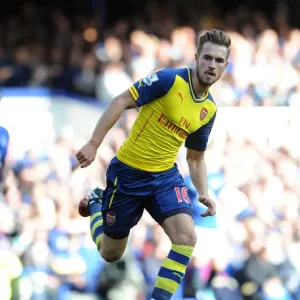 Aaron Ramsey in Action: Everton vs Arsenal, Premier League 2014/15