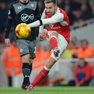 Aaron Ramsey (Arsenal). Arsenal 0: 2 Southampton. EFL Cup. Quarter Final. Emirates Stadium